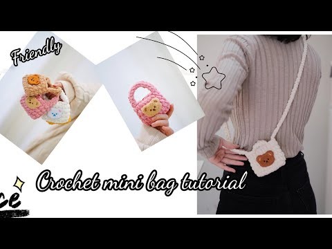 How to crochet mini bag-airphone bag.beginner friendly-30mins finished