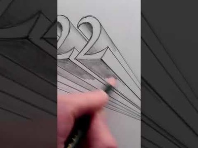 How to Draw 2022 Numbers 3D Trick Art on Line Paper 28