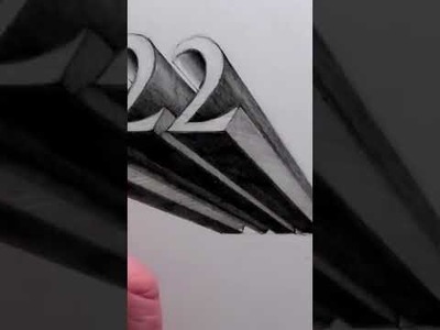 How to Draw 2022 Numbers 3D Trick Art on Line Paper 38