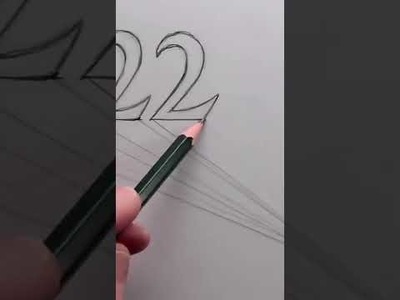 How to Draw 2022 Numbers 3D Trick Art on Line Paper 16