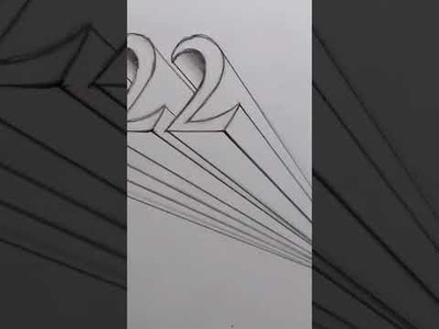 How to Draw 2022 Numbers 3D Trick Art on Line Paper 23
