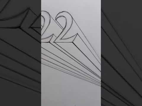 How to Draw 2022 Numbers 3D Trick Art on Line Paper 21
