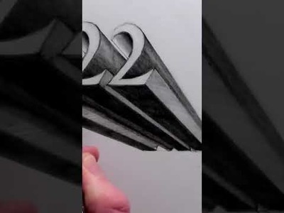 How to Draw 2022 Numbers 3D Trick Art on Line Paper 37