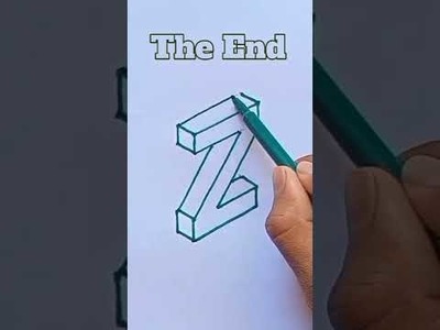 How to draw 3d letter z easy drawing tutorial #shorts