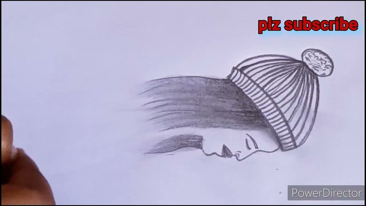 How to draw a girl  wearing winter cap for beginners step by step | pencil sketch || easy drawing