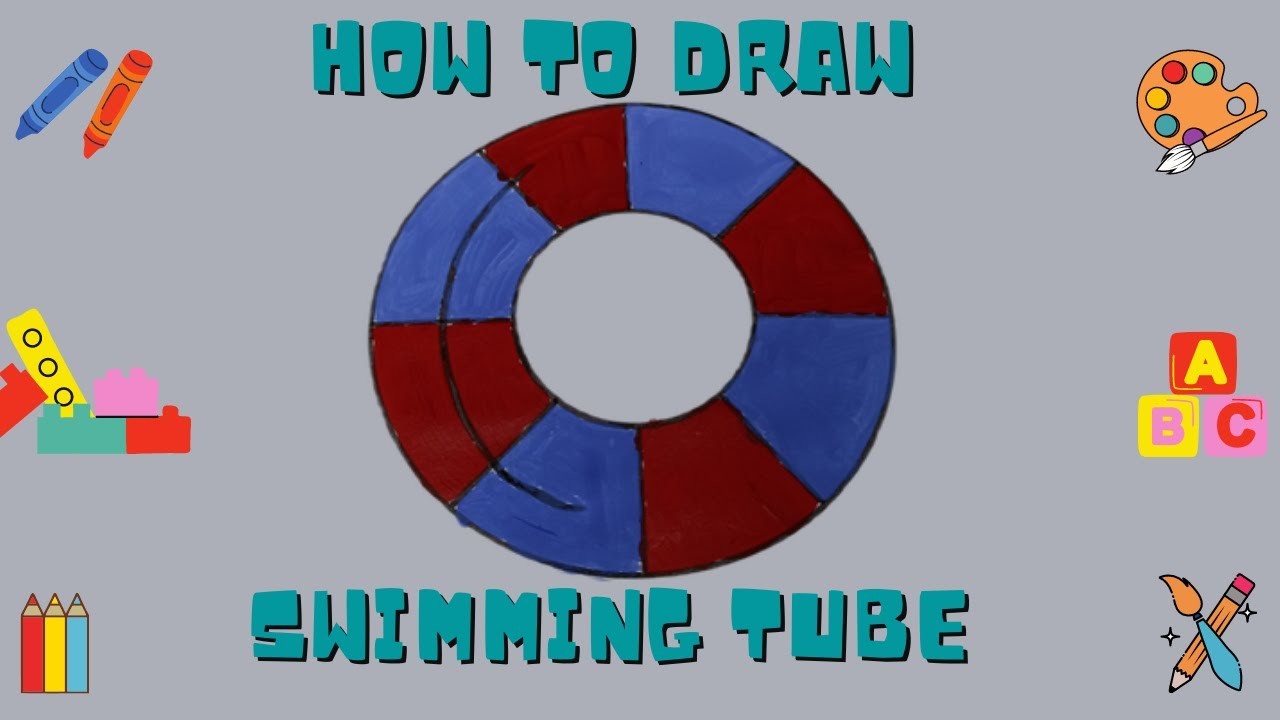 How to draw Swimming Tube Easy Swimming Tube drawing for beginners
