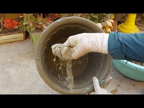 How to make cement pot at home easily | DIY cement craft ideas