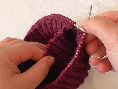 Knit together double folded edge (no sewing)