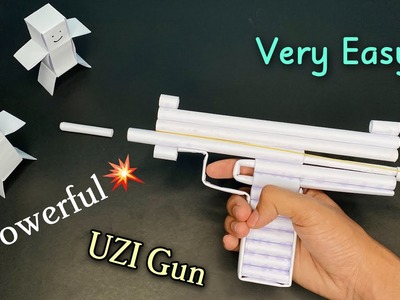 Making A Powerful PAPER GUN UZI that shoots paper bullets |How to make a Paper Gun |Ashraful Crafts