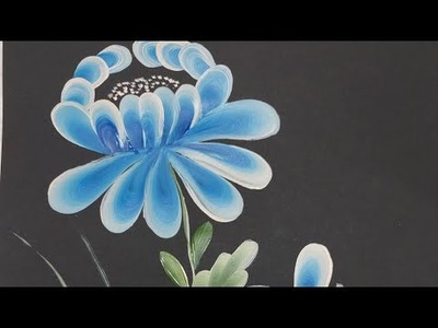 One stroke painting for beginners. one stroke flower painting. acrylic painting. easy one stroke