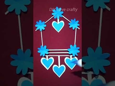 Paper wall decor#homedecor#diy#papercraft #easycraft#paperdecor#heart#flower#youtubeshorts#shorts