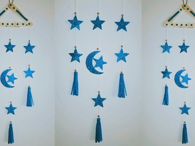 Ramadan Decoration ideas.Moon and Star Wall Hanging for Ramzan Mubarak.DIY Wallmate making