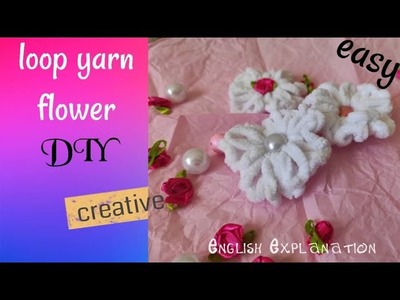 Simple handcraft easy loop yarn flower
