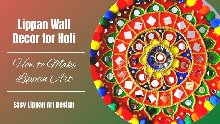 Simple Lippan Wall Decor for Holi | Mud & Mirror Art | How To Make Lippan Art with Air Dry Clay