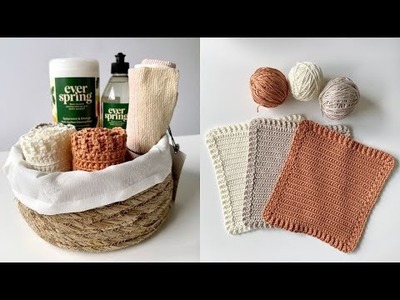 Simple Spring Crochet Cotton Dishcloths