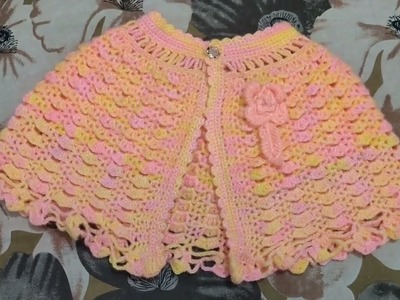 Woolen Chochet Poncho For Baby  Girls####