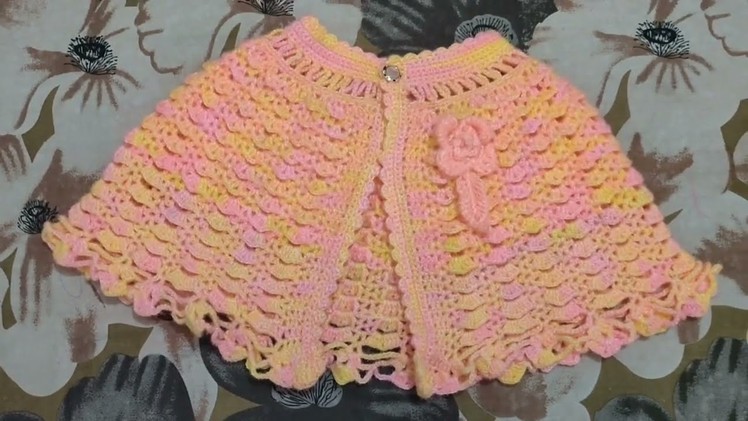 Woolen Chochet Poncho For Baby  Girls####