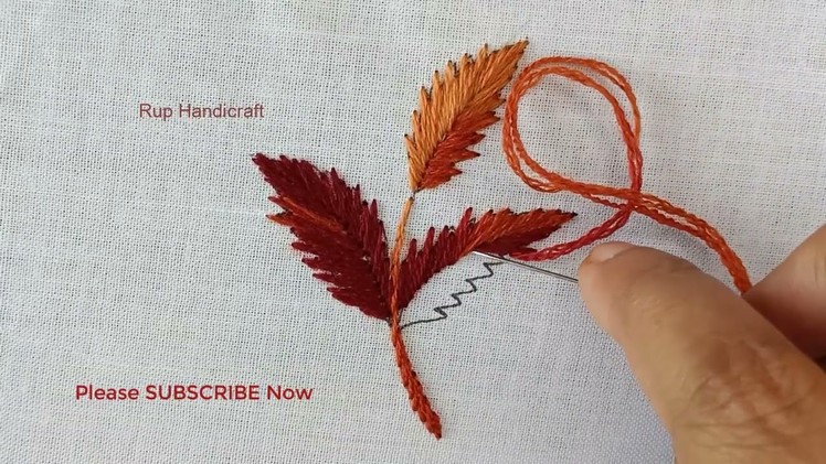 Basic Stitch Embroidery for Beginner,Easy Satin Leafs Stitch, Leaves Embroidery Tutorial,Sewing Hack