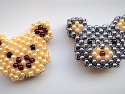Beaded Teddy bear | Pearl beaded teddy keychain | Beads craft ideas
