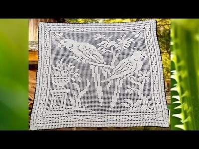Carpeta o mantel a crochet o ganchillo (pericos a crochet) video 1