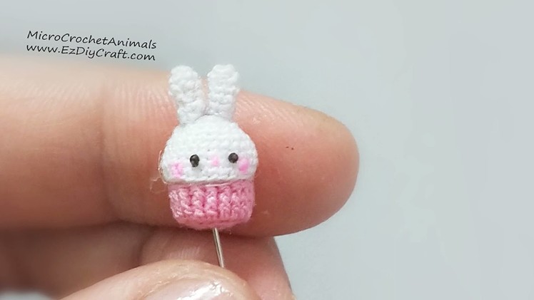 Crochet bunny - Miniature food- miniature cupcake - crochet bunny cupcake amigurumi free pattern