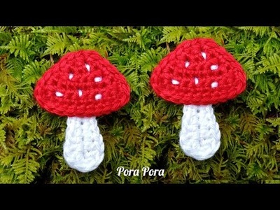 Crochet Toadstool Applique I Crochet Mushroom Tutorial I Scrap Yarn Crochet Projects