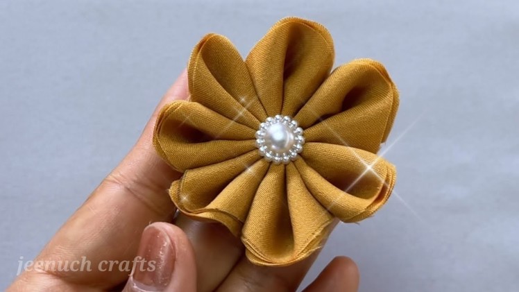 Diy Fabric flowers  | Hand Embroidery Design by Sewing Hack | Easy Trick