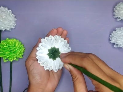 DIY | How To Make Satin Ribbon Dahlias Flower Easy | Tutorial Membuat Bunga Daisy Dari Pita Satin