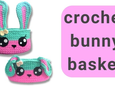 Easy crochet bunny basket (tiktok 2022 ) : free crochet animal basket pattern