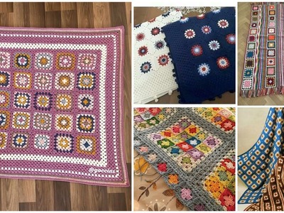 Granny crochet square knitted pattern baby blanket designs #crochetblanket