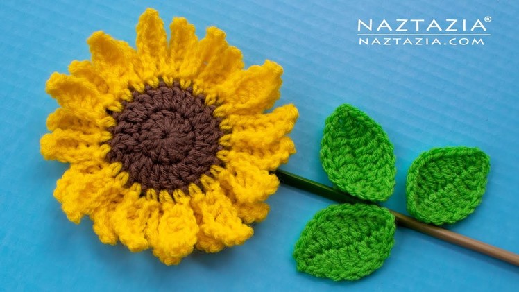 HOW to CROCHET a SUNFLOWER - Easy Sunflowers for a Bouquet Vase and Applique by Naztazia