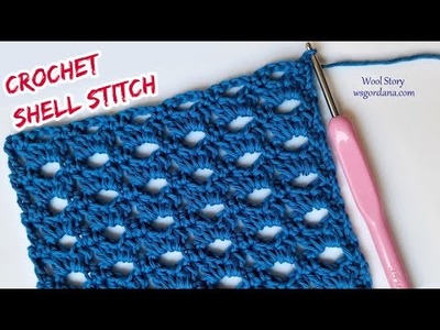 How To Crochet Shell Stitch Pattern for the vest, sweater, scarf, blouse, blanket - DIY Tutorial