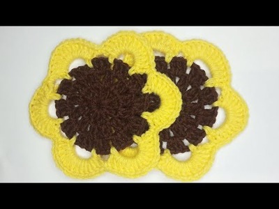 How to Crochet Sunflower Coaster