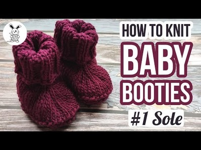 How to Knit Baby Booties #1 Sole