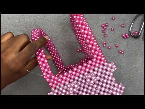 How to make a beaded bag tutorial part 4. making bead bag handles. shrimps Antonia bag