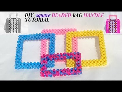 HOW TO MAKE A DIY SQUARE BEADED BAG HANDLE (TUTORIAL)HOW TO MAKE A BEAD BAG HANDLE.BEADED BAG STRAP