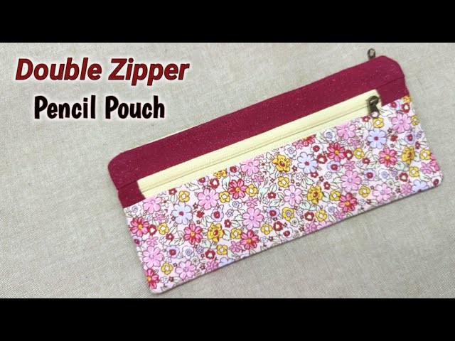 How to sew double zipper pouch | Pencil pouch sewing tutorial | cell phone pouch | cell phone bag