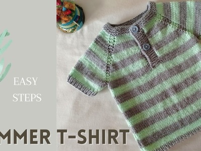 Knitting Baby.Toddler Shirt Tutorial | Stripe Design Shirt Knitting Steps