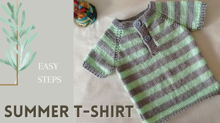 Knitting Baby.Toddler Shirt Tutorial | Stripe Design Shirt Knitting Steps