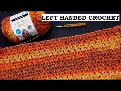 Left handed crochet blanket. It's quick and easy JUST 1 ROW to repeat.