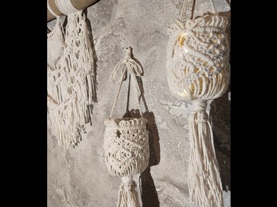 Macrame lantern hanging, TUTORIAL house and garden. makrama lampion ze słoika boho styl, ogród i dom