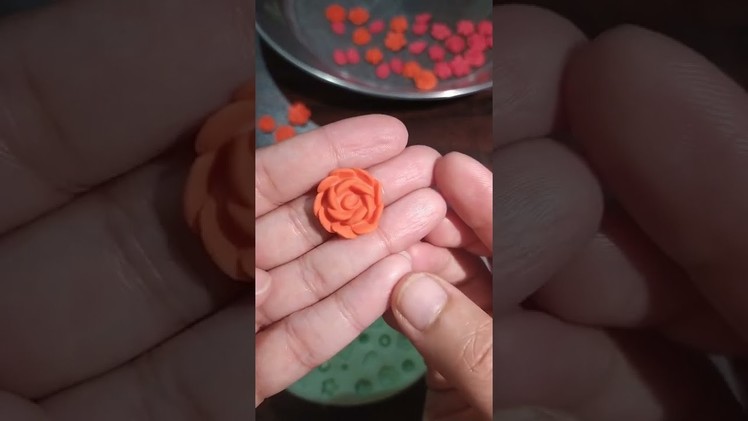 Polymer clay art ideas with silicon mold | how to make clay flower | art and craft ideas | #shorts