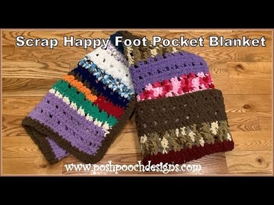 Scrap Happy Foot Pocket Blanket Crochet Pattern  -  #crochet #crochetvideo