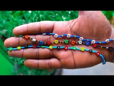 Simple & Easy DIY Beginner Tutorial how to Bead a Daisy Flower Friendship bracelet