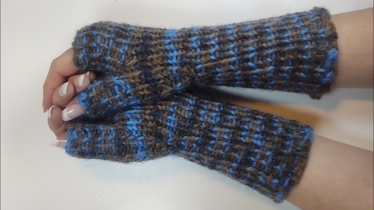 Single Rib Stitch Fingerless Gloves Beginning to End