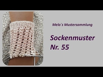 Sockenmuster Nr. 55 - Strickmuster in Runden stricken. Socks knitting pattern