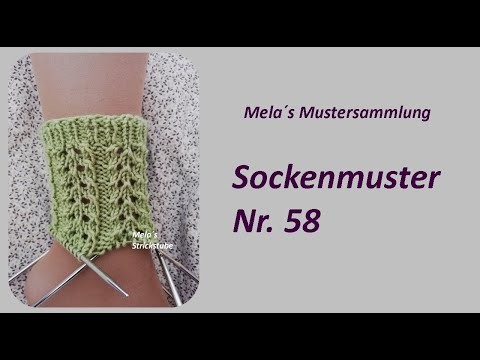 Sockenmuster Nr. 58 - Strickmuster in Runden stricken. Socks knitting pattern