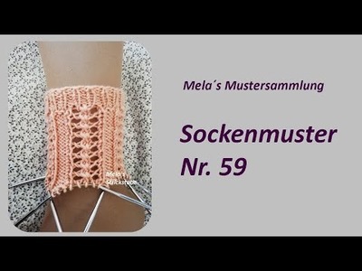 Sockenmuster Nr. 59 - Strickmuster in Runden stricken. Socks knitting pattern