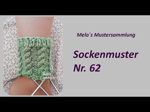 Sockenmuster Nr. 62 - Strickmuster in Runden stricken. Socks knitting pattern