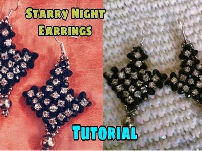 Starry Night Beaded Earrings.Tutorial. how to make Earrings with Montee. somycrafty